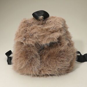 Faux Fur Tan Backpack